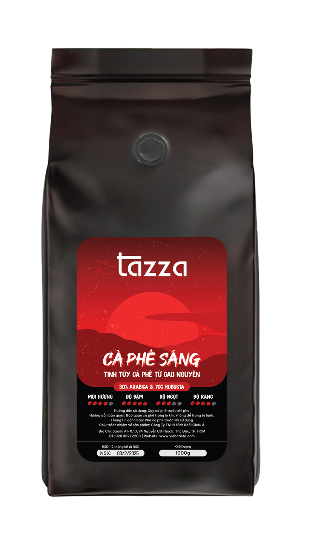Cà phê Tazza Sáng (70%Ro & 30%Ara)