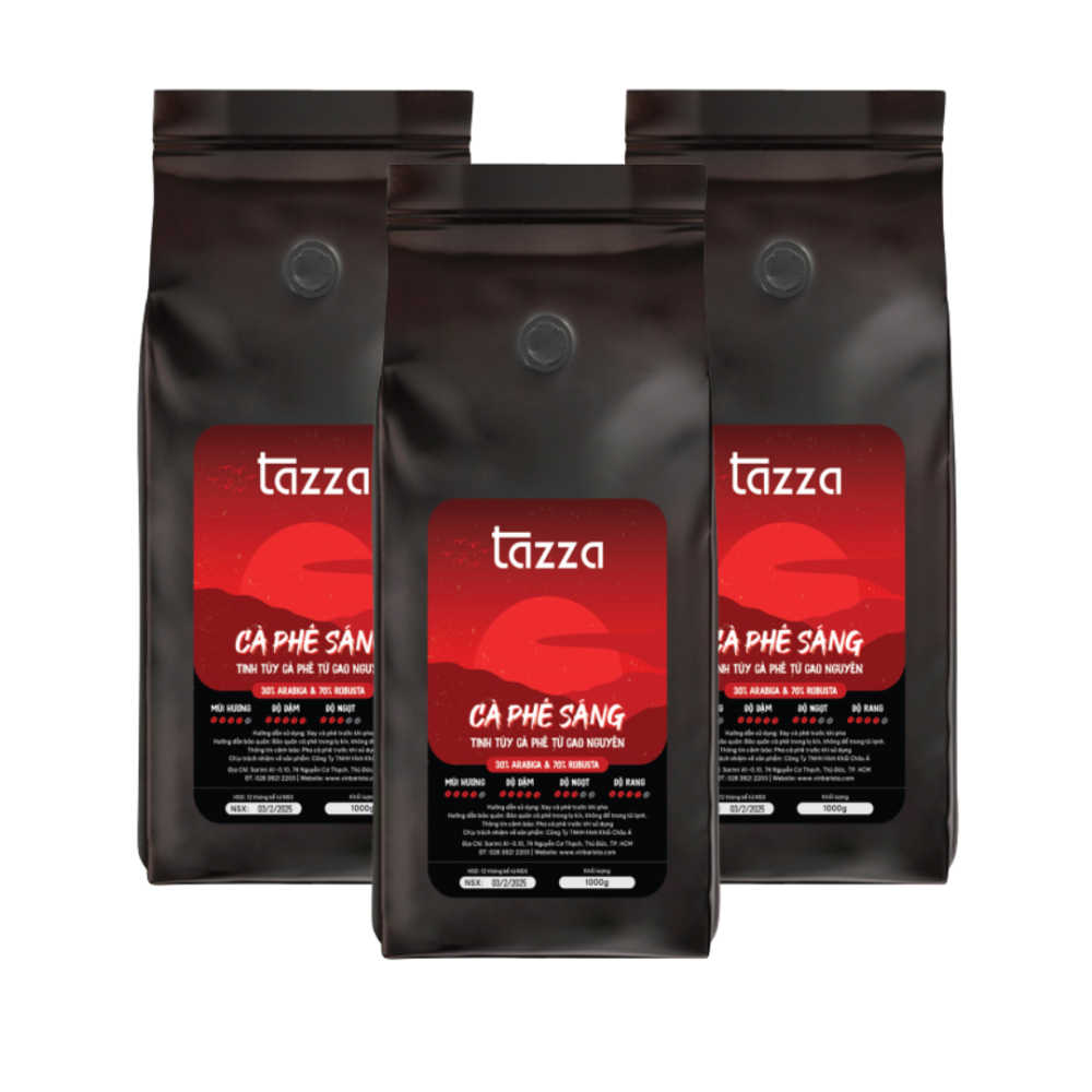 Combo 3kg Coffee Beans Tazza Sáng (70%Ro & 30%Ara)