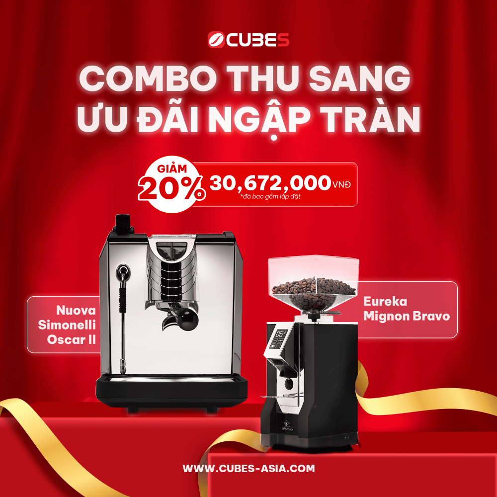 Combo máy pha cà phê Nuova Simonelli Oscar II và máy xay cà phê Eureka Mignon Bravo