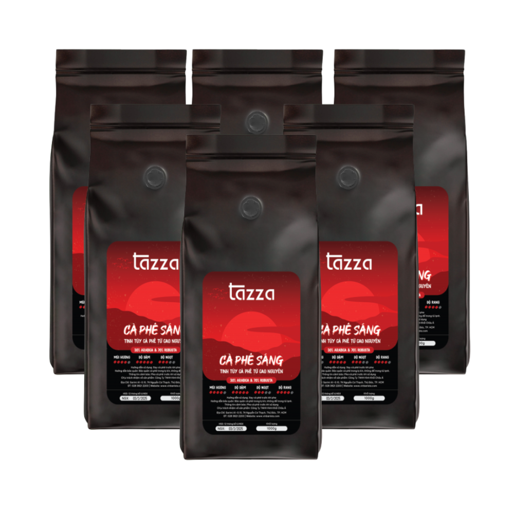 Cà phê Tazza Sáng (70%Ro & 30%Ara)Combo 6