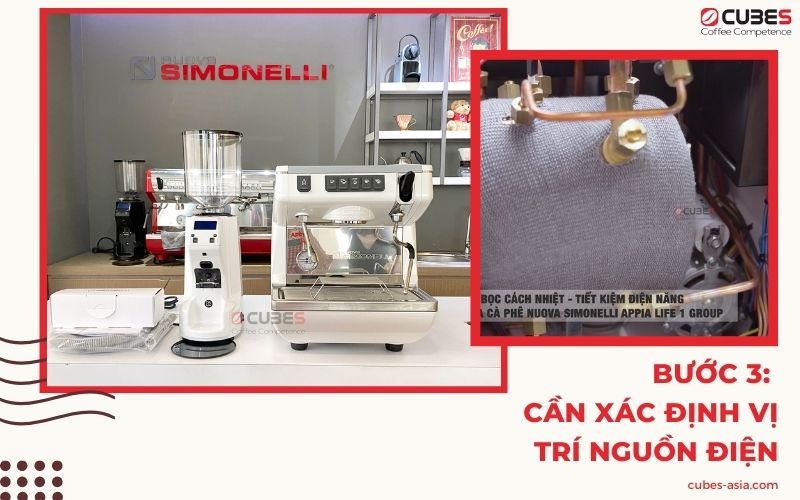 Bước 3 cần xác định vị trí nguồn điện.